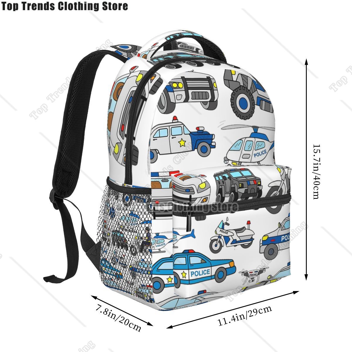 경찰 자동차 디자인 배낭 소년 소녀 Bookbag 학생 - Interior Design Degree 리뷰 및 가격