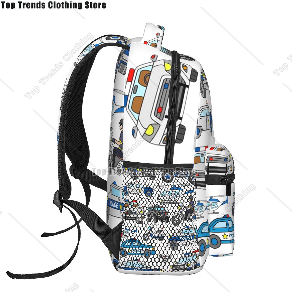 경찰 자동차 디자인 배낭 소년 소녀 Bookbag 학생 - Interior Design Degree 리뷰 및 가격