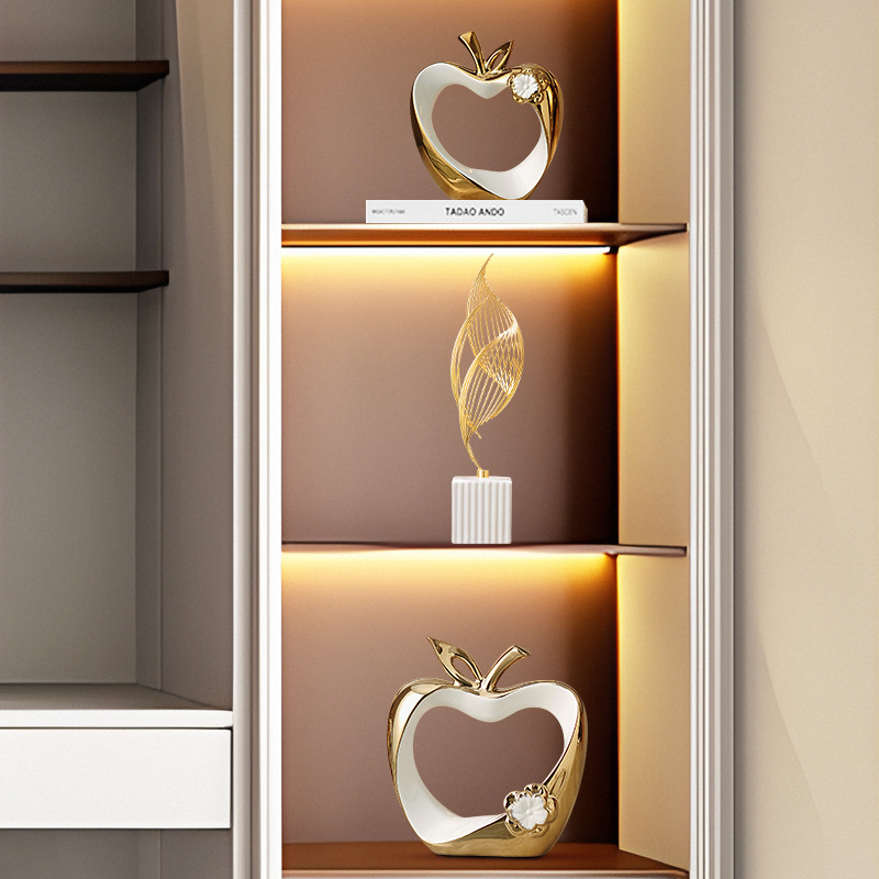 골든 할로우 세라믹 수공예, 애플 모델 조각, 크리스탈 - Interior Design Gold 리뷰 및 가격