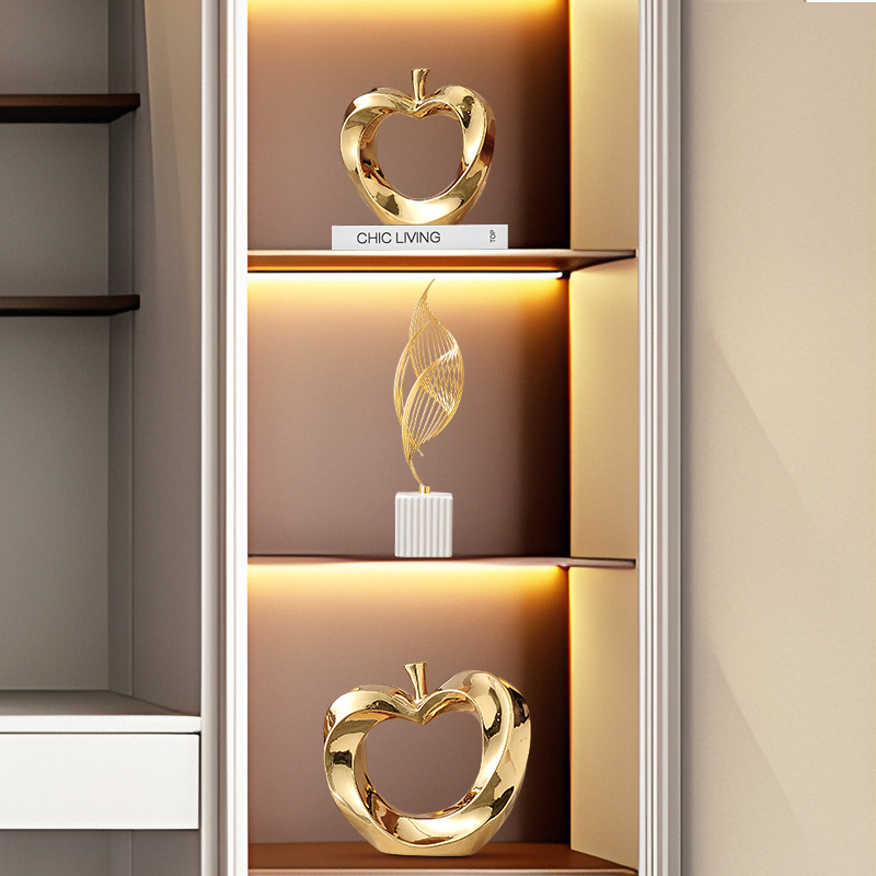 골든 할로우 세라믹 수공예, 애플 모델 조각, 크리스탈 - Interior Design Gold 리뷰 및 가격